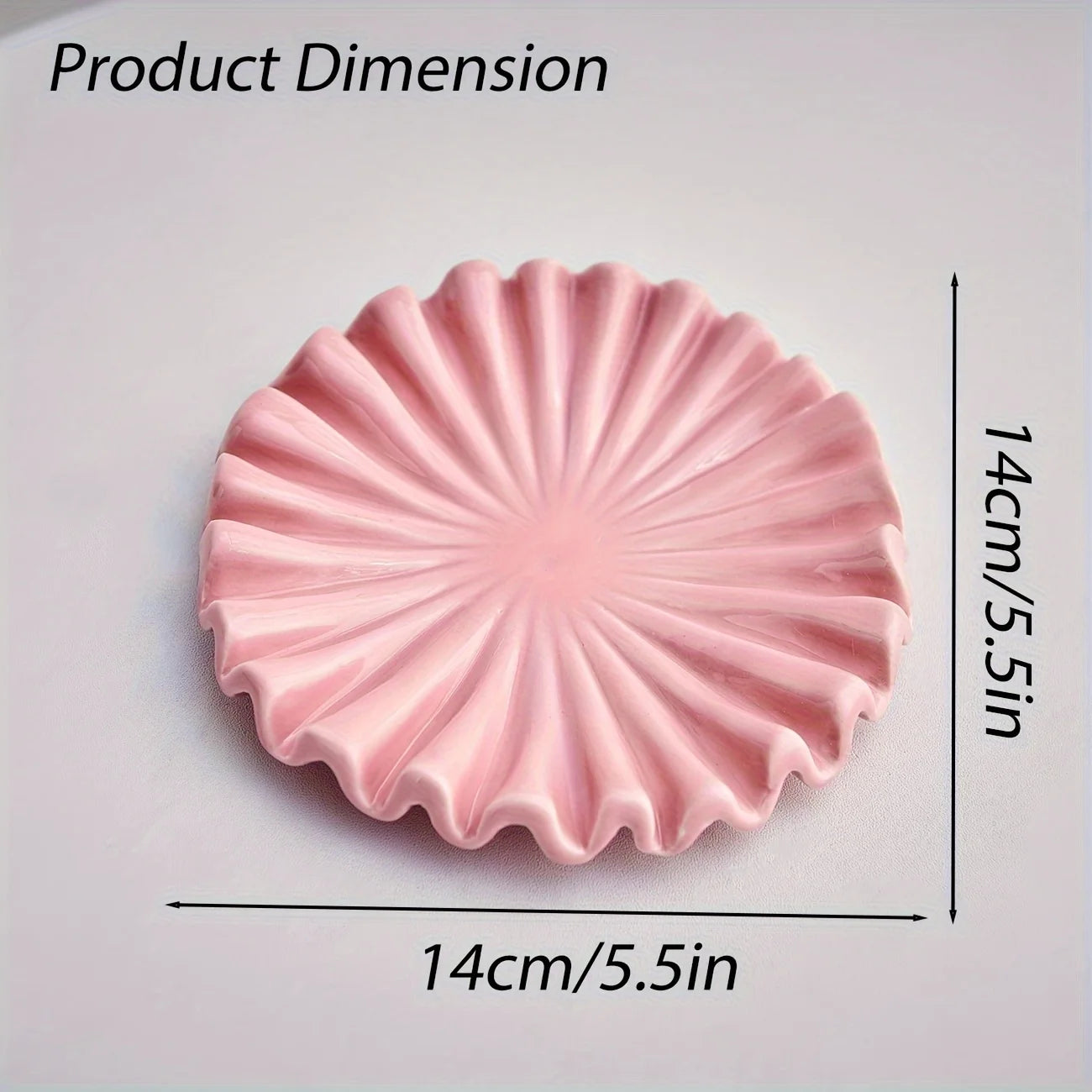 Elegant Jewelry Tray Ceramic Ruffle Decorative Tray Perfect Modern Jewelry Bowl with Scalloped Design for Coffee Table Organizer