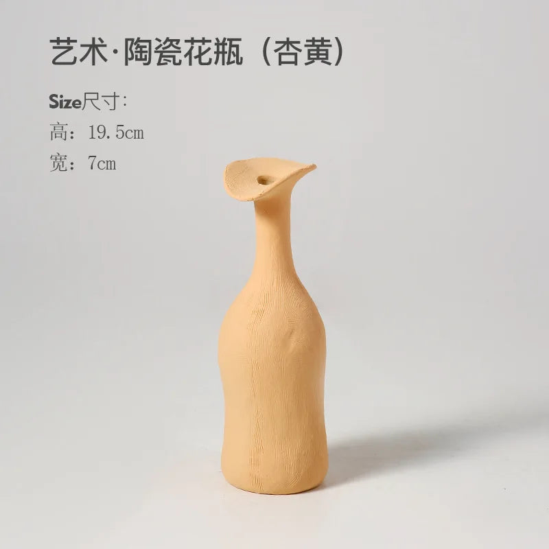 Macaron Ceramic Flower Vase Ins Plant Bottle Porcelain Bottles Bedroom Tabletop Decor Ornament Office Living Room Vase Ornament