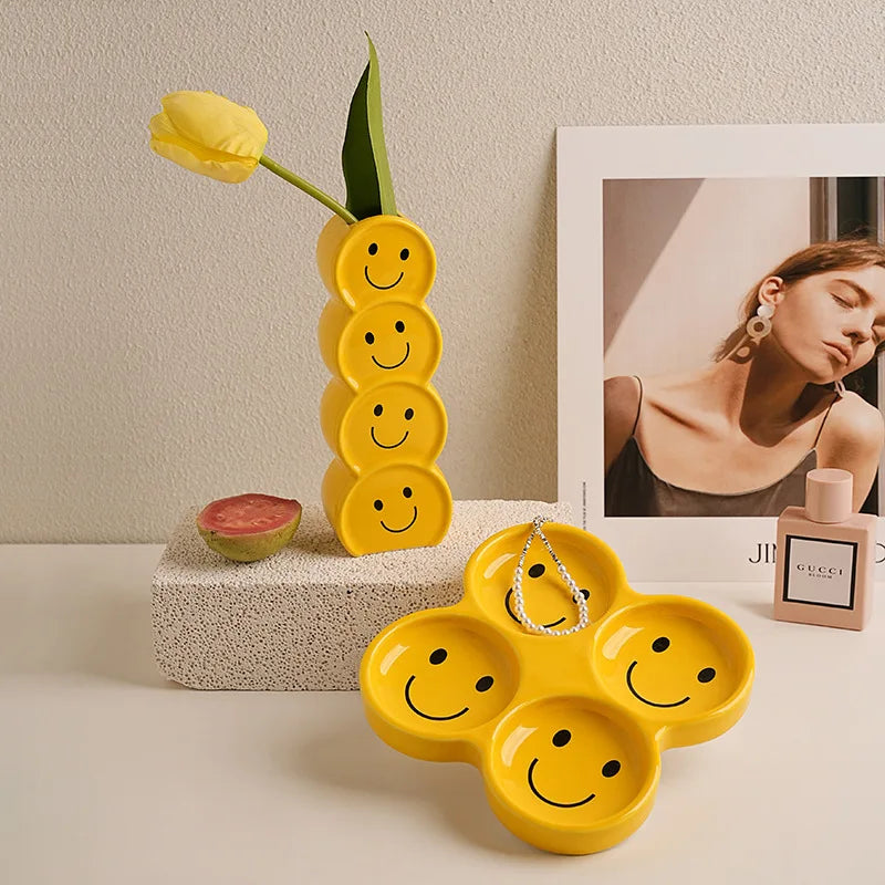 Ceramic Shelf Home Atmosphere Decoration Home Decor Living Room Foyer Creative Decoration Gifts Miscellaneous Storage Tray