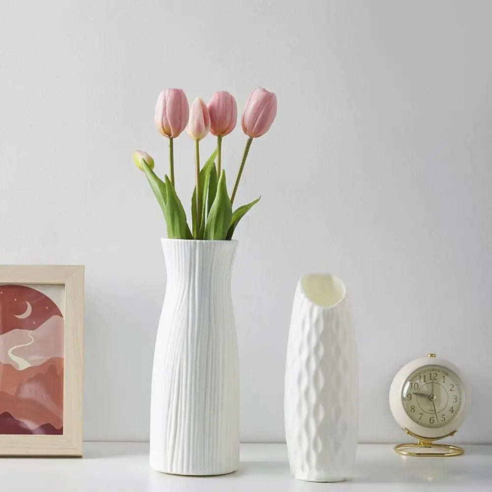 Home Decor Plastic Plastic Vases Imitation Ceramic Flower Arrangement Flower Pot Decoration Desktop Ornament Living Room