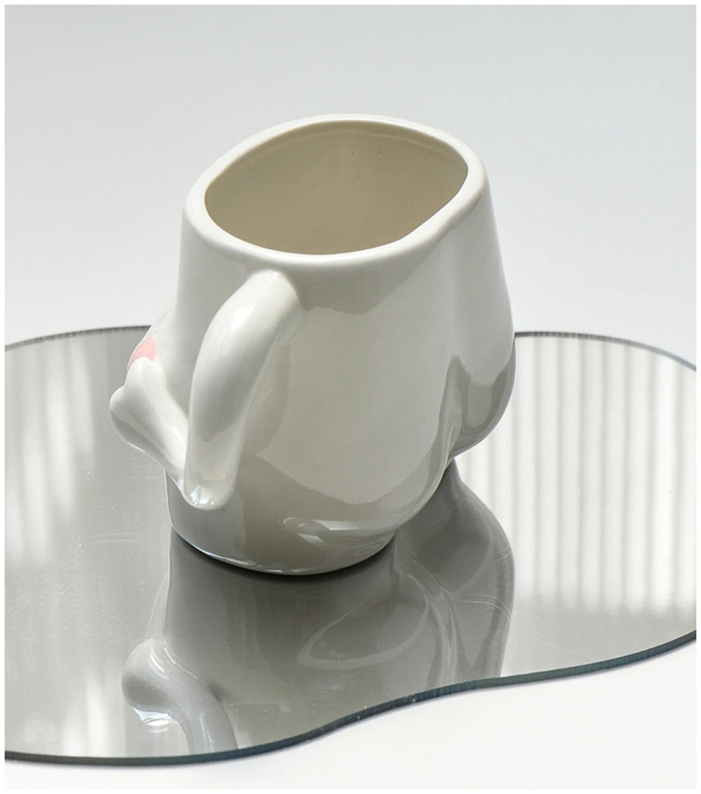 European 320ml Ceramic Cup Cute Belly Cup Coffee Cup Set Creative Art Milk Cup Modern Living Room Home Decoration Accessories
