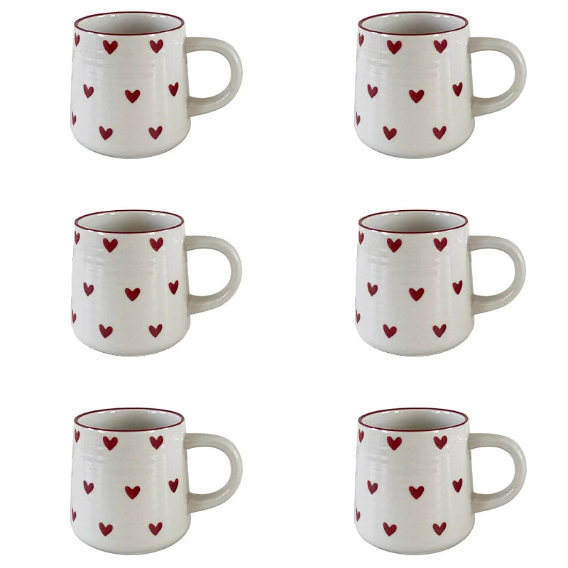 Love Ceramic Mug, Cute Little Love Ceramic Mug Coffee Cup Drinking Cup, Suitable for Home Drinking, Afternoon Tea Drinking, Office Drinking, Coffee Shop Latte Art, Souvenir, Valentine's Day Holiday Gift, Birthday Gift