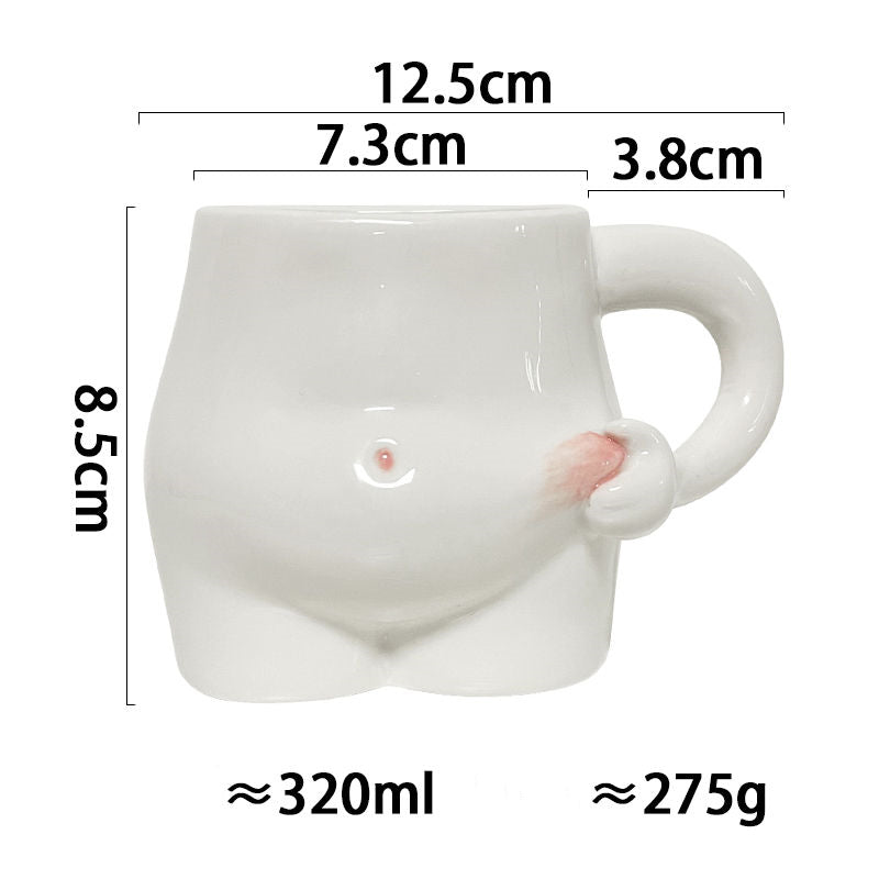 European 320ml Ceramic Cup Cute Belly Cup Coffee Cup Set Creative Art Milk Cup Modern Living Room Home Decoration Accessories
