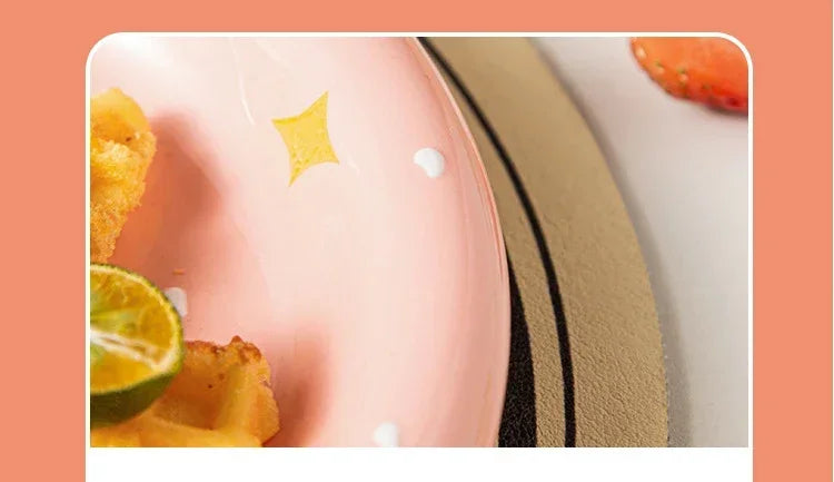 Fruit Plates Ceramic Household Cute Dessert Plates Salad Plates Home Desktop Fun Decoration Plates Mini Trays Kitchen Oil Plates