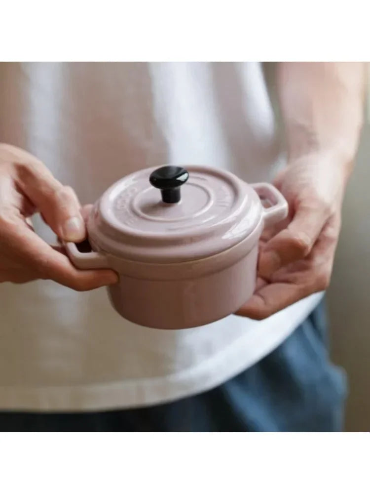 Ceramic Breakfast Bowl with Hanging Ears Anti-scalding Microwaveable Kid's Steamed Egg Food Bowl with Lid Household Soup Bowl