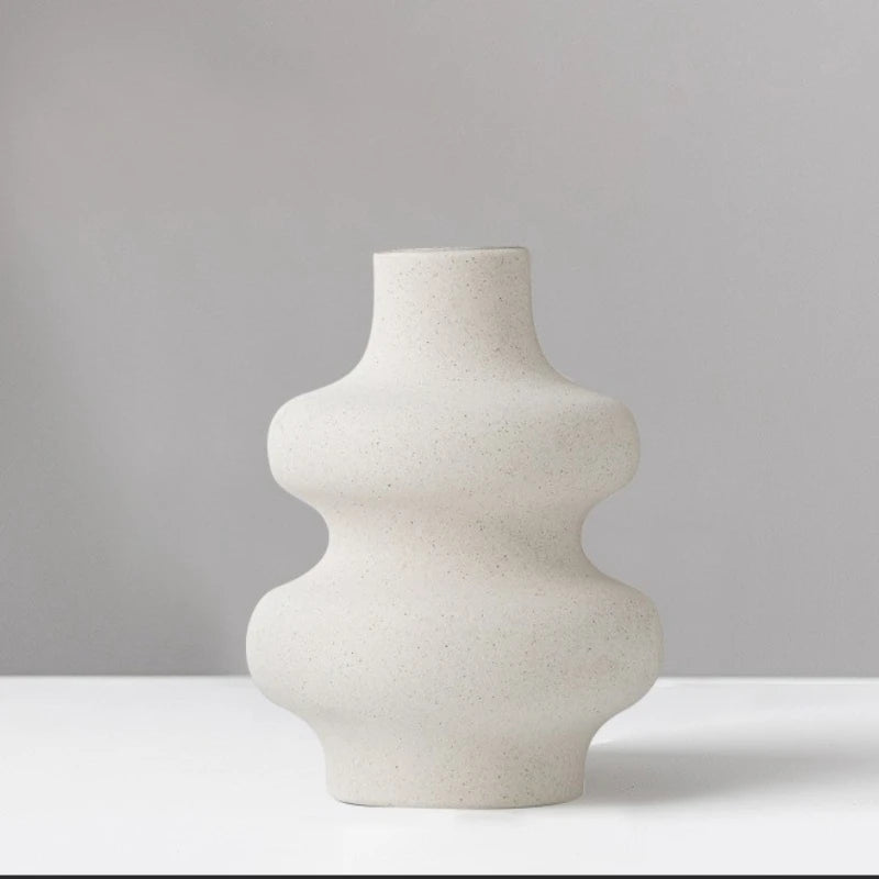 Nordic Style Ceramic Vase Modern White Dried Flower Vases Boho Home Decor Wedding Decoration Accessories Desktop Art Decorations