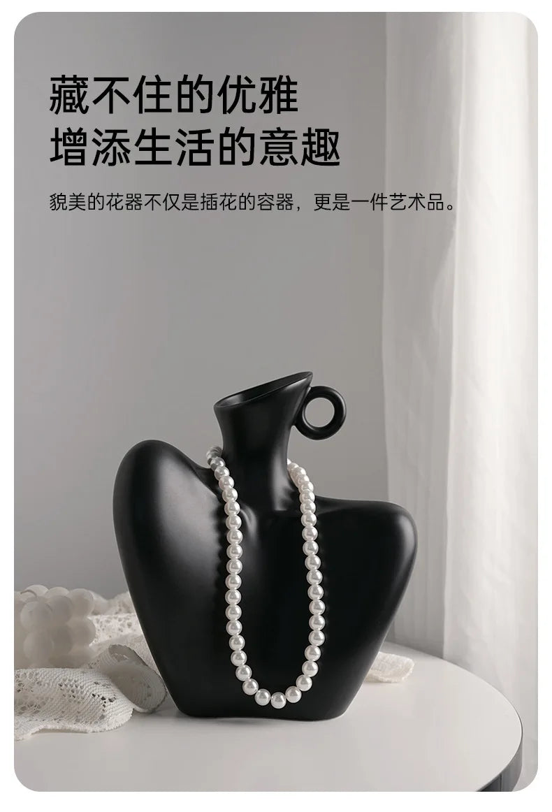 New Creative Human Vase Living Room Flower Arrangement Container Ceramic  Flower Pot Decoration Home Decoration Accessories