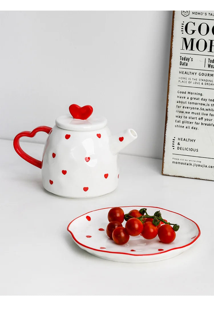 European Ceramic Coffee Cup Pot with Set Vintage English Afternoon Tea Large Teacups Coffe Cup Tea Cup