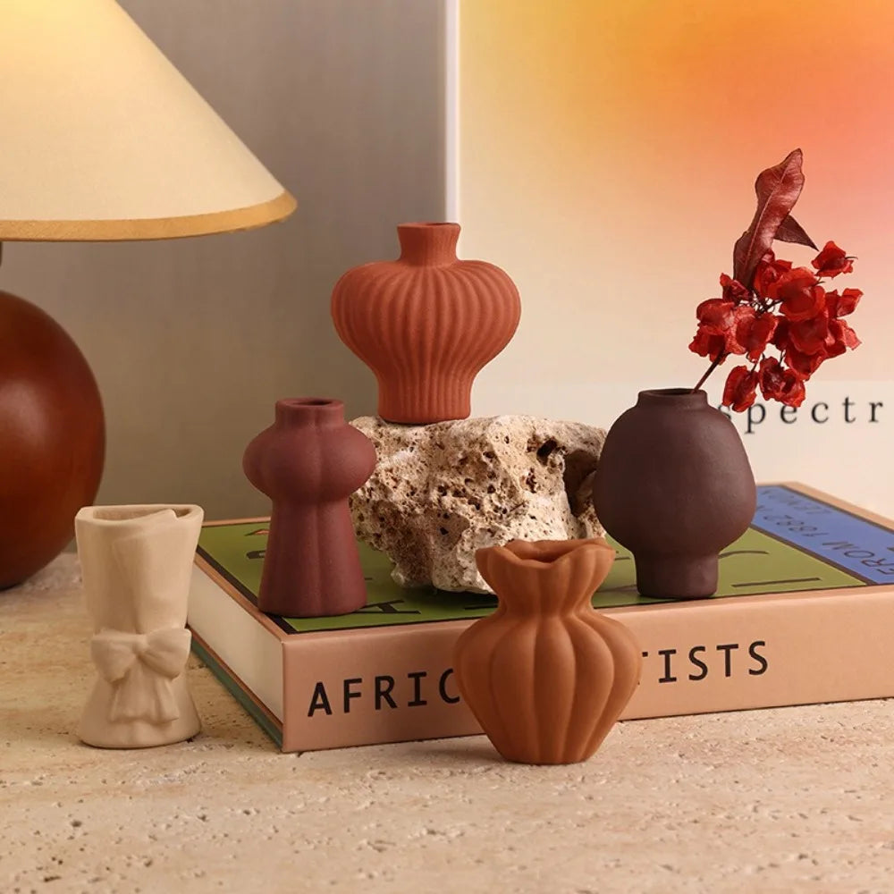 Ceramic Vases Refrigerator Stickers Decorative Exquisite Magnetic Sticker Mini Stylish Simulation Flower Vase Living Room