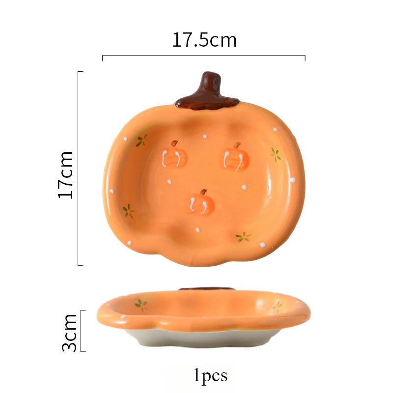 Fruit Plates Ceramic Household Cute Dessert Plates Salad Plates Home Desktop Fun Decoration Plates Mini Trays Kitchen Oil Plates
