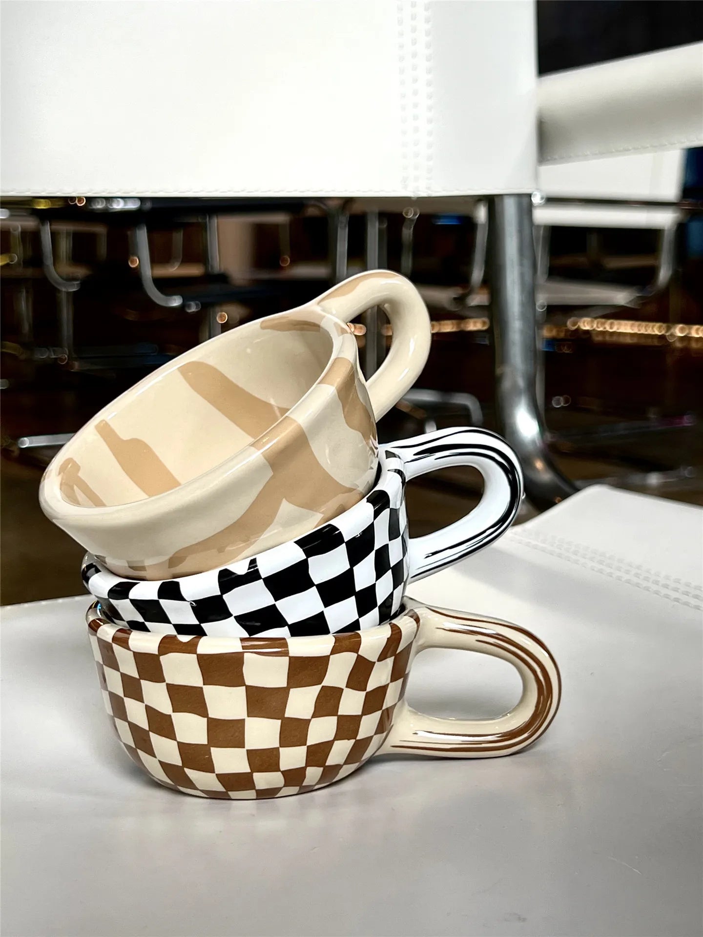 1pc Ceramic Mugs Coffee Cups Irregular Flower Milk Tea Cup ins korean style Oatmeal Breakfast Mug Drinkware Kitchen