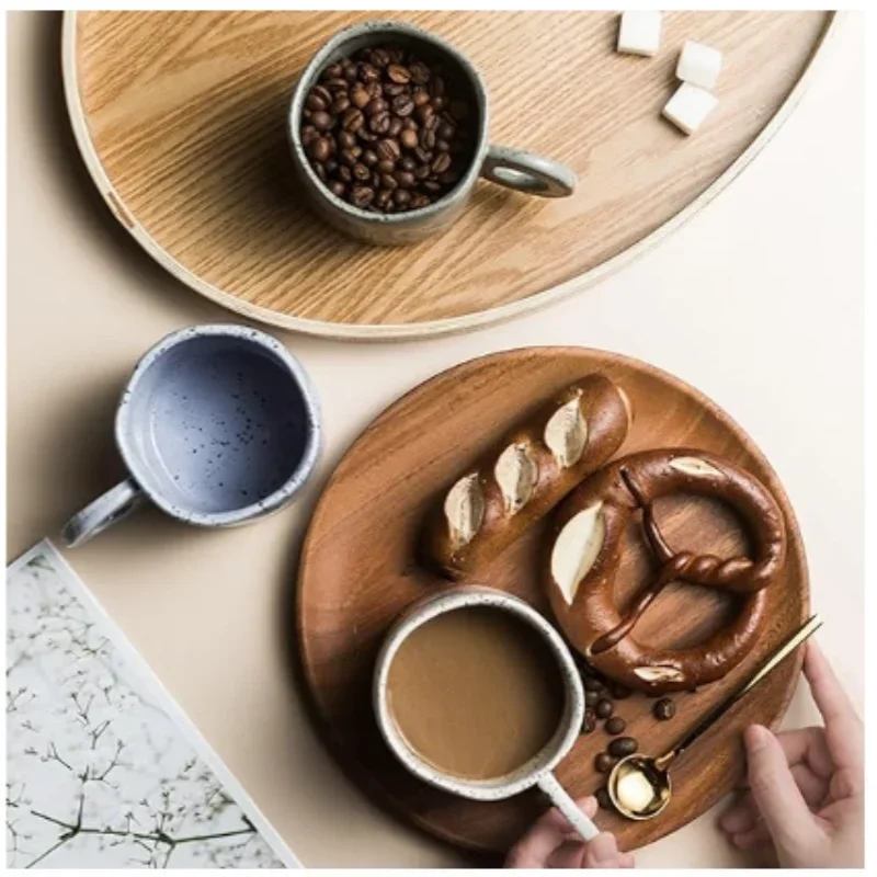Ceramic Mug 250ml Ring Handl Coffee Milk Modern Print Porcelain Mug Handmade Ceramic Hot Chocolate Cup Couple Handgrip Cups