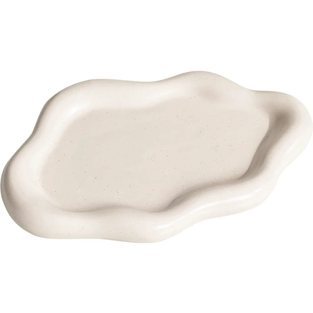 INS Style Cloud Shape Ceramic Plate Exquisite Ornaments Jewelry Dish for Women Jewelry Tray Trinket Tray Dish for Birthday Gifts