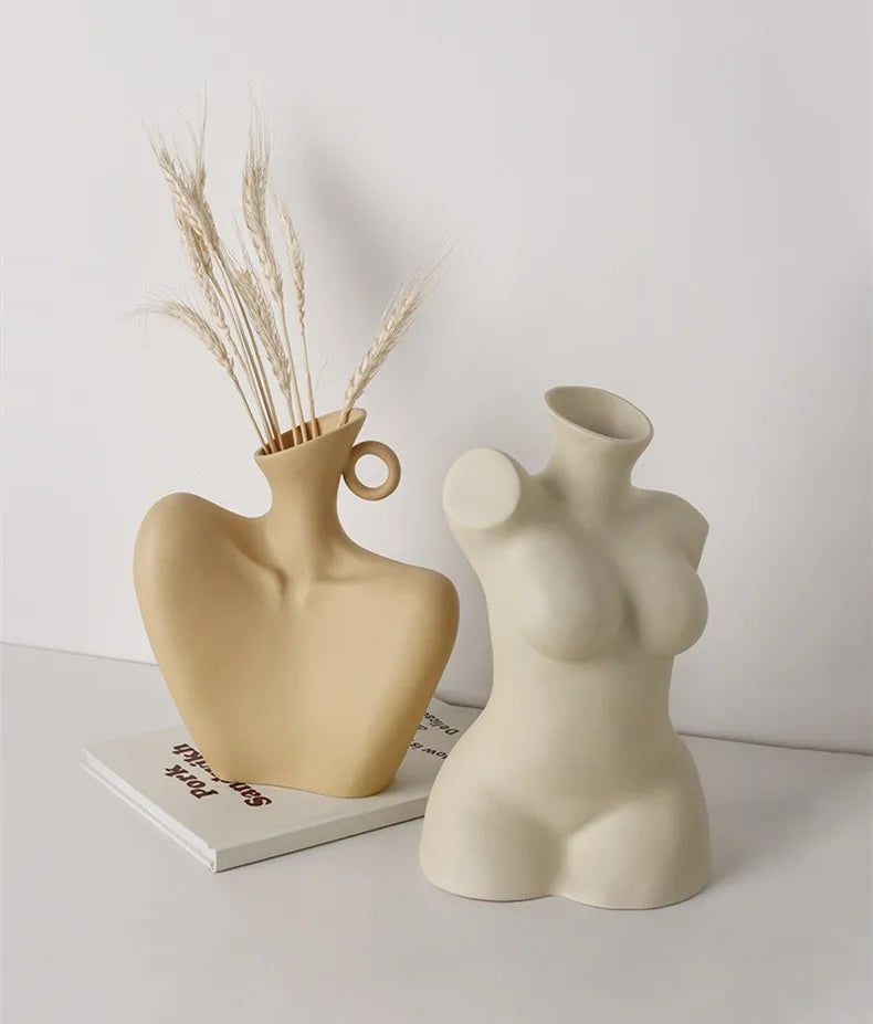 New Creative Human Vase Living Room Flower Arrangement Container Ceramic  Flower Pot Decoration Home Decoration Accessories