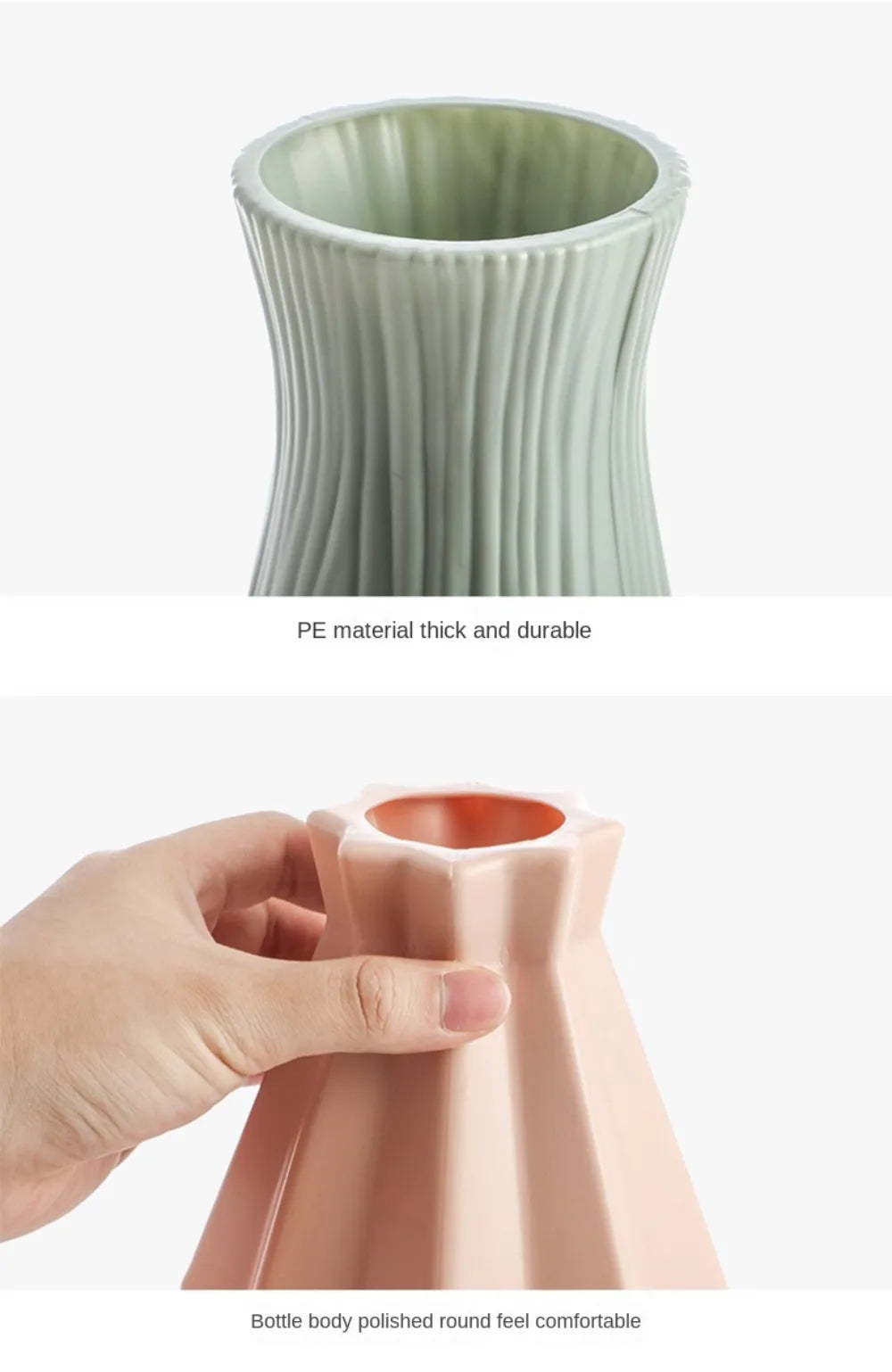 Home Decor Plastic Plastic Vases Imitation Ceramic Flower Arrangement Flower Pot Decoration Desktop Ornament Living Room