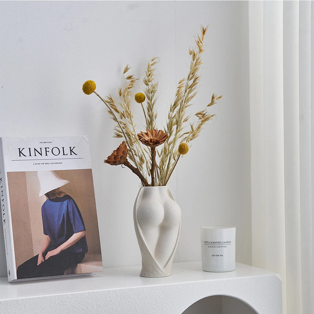 Decorative vases for flowers modern flower vase decoration home room decor nordic ceramic vase dried flower pots art plant pot