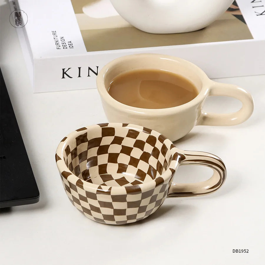 1pc Ceramic Mugs Coffee Cups Irregular Flower Milk Tea Cup ins korean style Oatmeal Breakfast Mug Drinkware Kitchen
