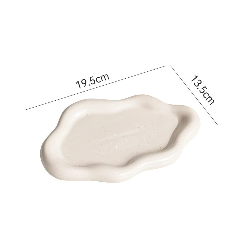 INS Style Cloud Shape Ceramic Plate Exquisite Ornaments Jewelry Dish for Women Jewelry Tray Trinket Tray Dish for Birthday Gifts