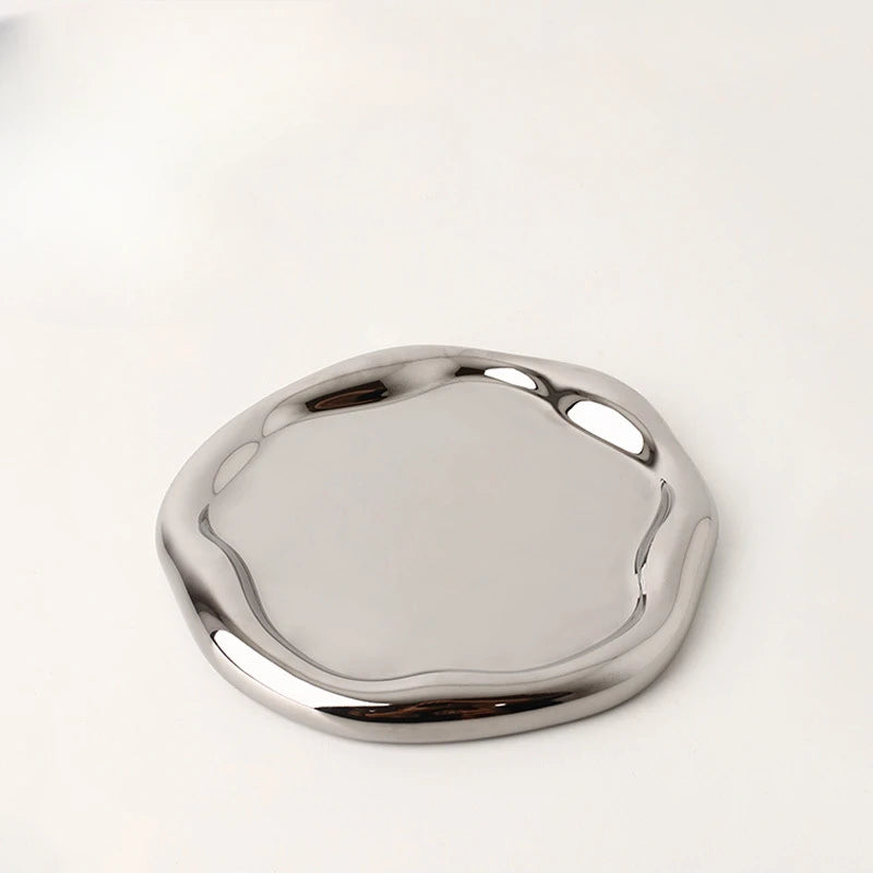 Creative Home Light Luxury Decoration Tray Ceramic Storage Tray Fruit Snack Tray Coffee Table Jewelry Tray Ins Decoration