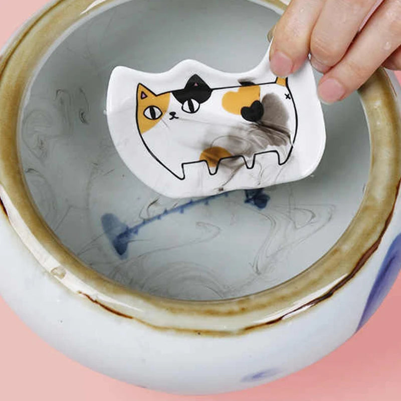 Ceramic Seasoning Dish Create Meaning Dish Japanese Cartoon Cute Cat Sauce Vinegar Dish Decoration Piece Wasabi Soy Sauce Dish