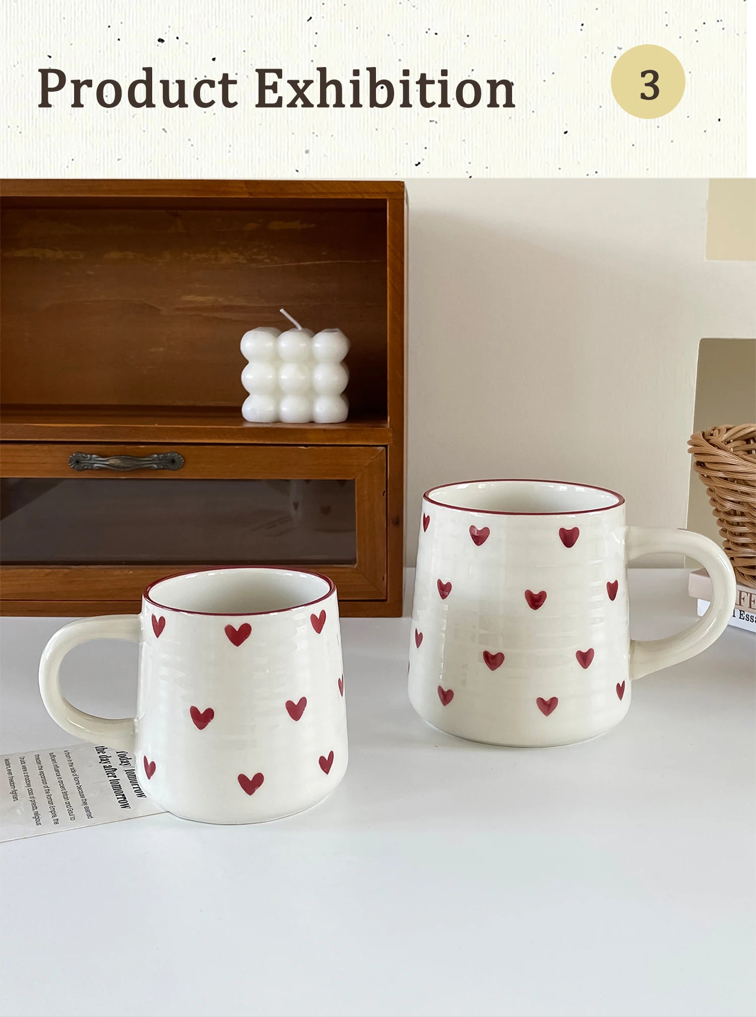 Love Ceramic Mug, Cute Little Love Ceramic Mug Coffee Cup Drinking Cup, Suitable for Home Drinking, Afternoon Tea Drinking, Office Drinking, Coffee Shop Latte Art, Souvenir, Valentine's Day Holiday Gift, Birthday Gift