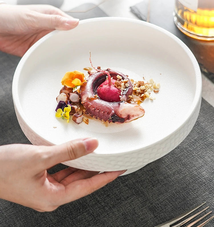 Creative Ceramic Western Dinner Plate Soup Plate Japanese Style Premium Dish Western Restaurant Layout