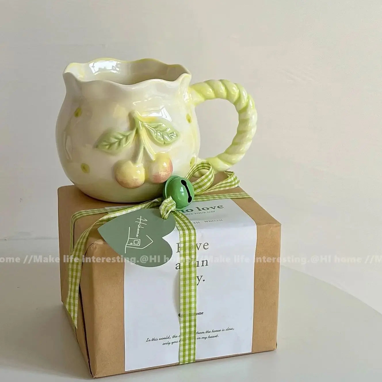 Cute Pink Relief Bow Ceramics Mug Cups Coffee Milk Drinks Ceramics Handle   Cup with Box Girls  Gift