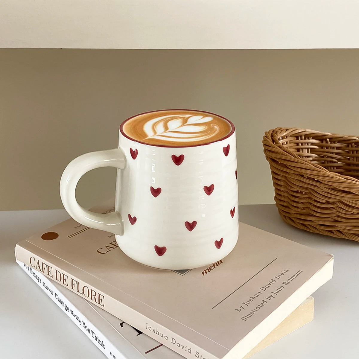 Love Ceramic Mug, Cute Little Love Ceramic Mug Coffee Cup Drinking Cup, Suitable for Home Drinking, Afternoon Tea Drinking, Office Drinking, Coffee Shop Latte Art, Souvenir, Valentine's Day Holiday Gift, Birthday Gift