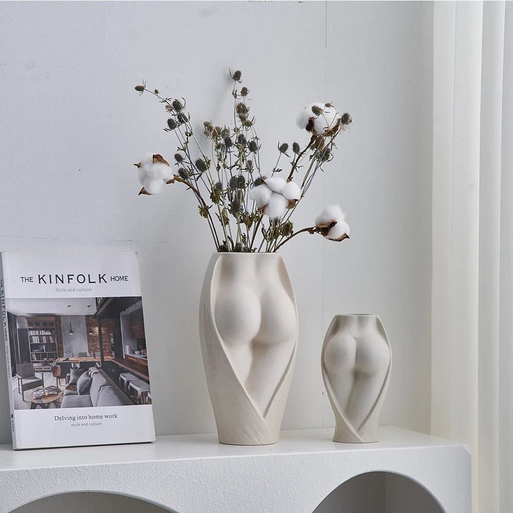 Decorative vases for flowers modern flower vase decoration home room decor nordic ceramic vase dried flower pots art plant pot