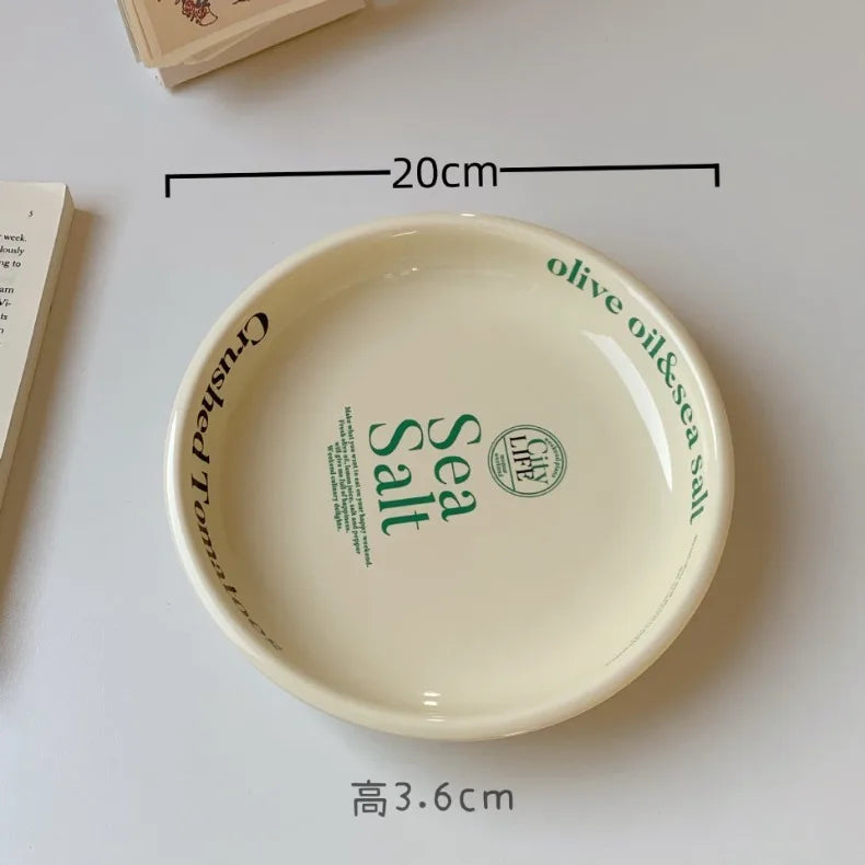 English Western Food Set Breakfast Plate French Vintage Soup Cup Coffee Mug Cream Style Tableware Yellow Ceramic Bowl