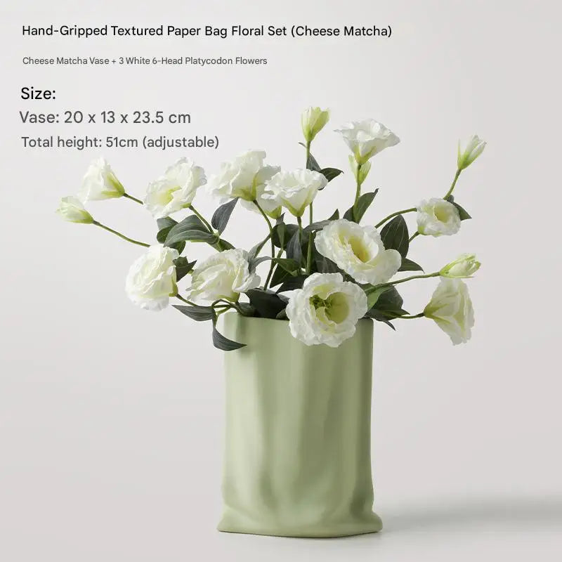 Luxury Holiday Gifts Ceramics Handmade Table Vase Flower Vase Illustrations Home Decor Simplicity Floral Ornaments for Bedroom