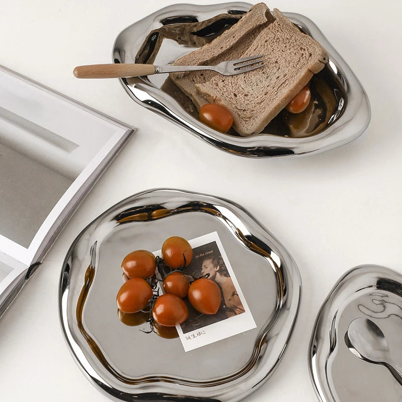 Creative Home Light Luxury Decoration Tray Ceramic Storage Tray Fruit Snack Tray Coffee Table Jewelry Tray Ins Decoration