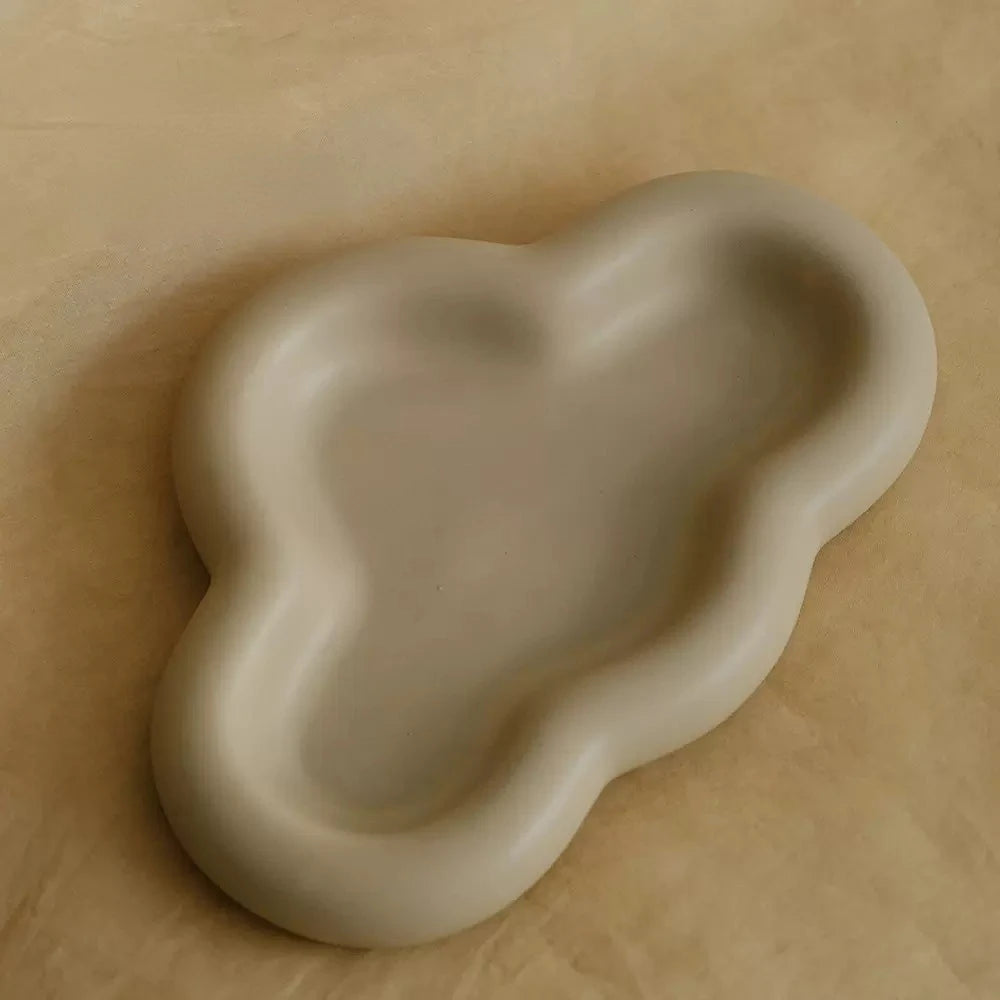 Cloud Chubby Dessert Plate, Ceramic Decorative/Dinner/Fruit/Dessert/Jewelry Tray, Suitable for Wedding/Birthday/Party