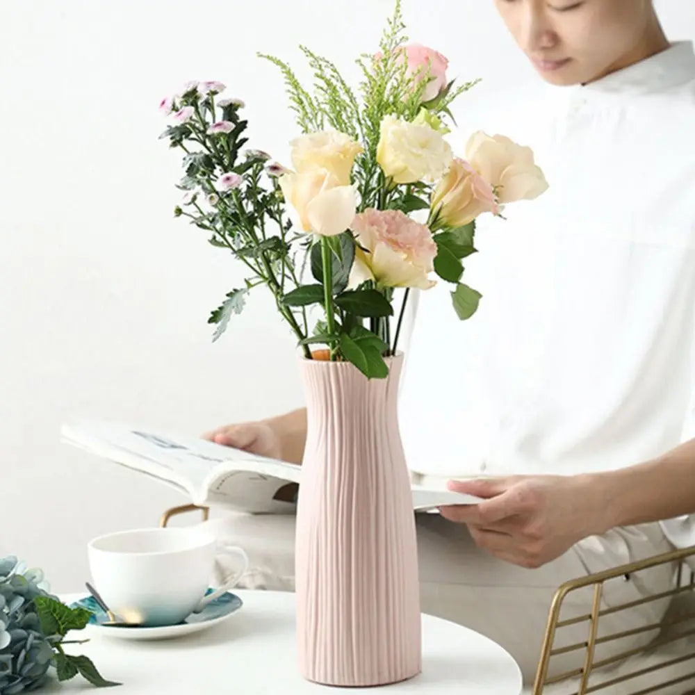 Home Decor Plastic Plastic Vases Imitation Ceramic Flower Arrangement Flower Pot Decoration Desktop Ornament Living Room