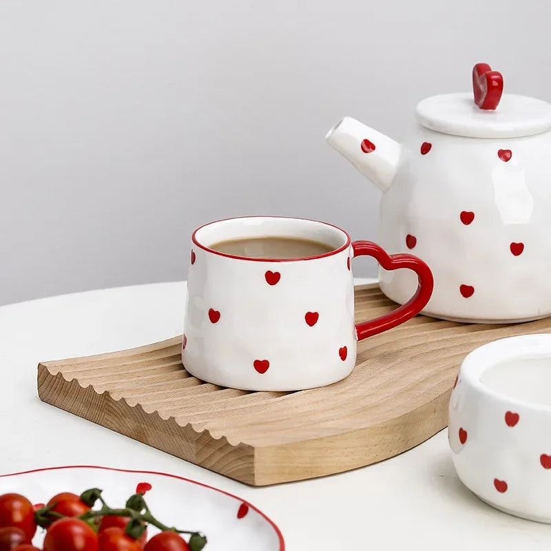 European Ceramic Coffee Cup Pot with Set Vintage English Afternoon Tea Large Teacups Coffe Cup Tea Cup