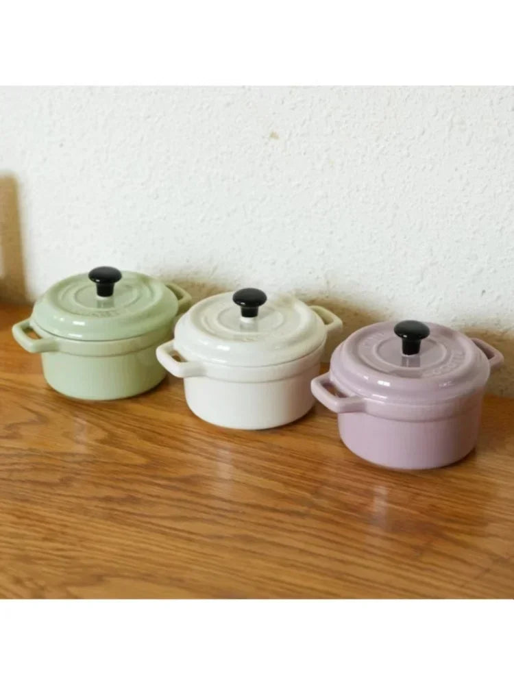 Ceramic Breakfast Bowl with Hanging Ears Anti-scalding Microwaveable Kid's Steamed Egg Food Bowl with Lid Household Soup Bowl