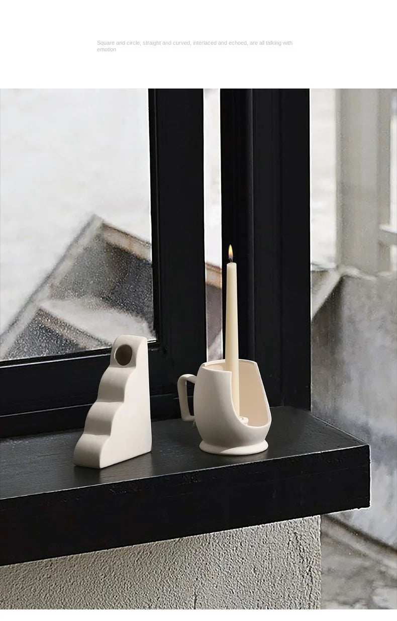 Modern Simple Ceramic Art Vase Dried Flowers Flower Arrangement Ornaments Living Room TV Cabinet Bedroom Desktop Home Decoration