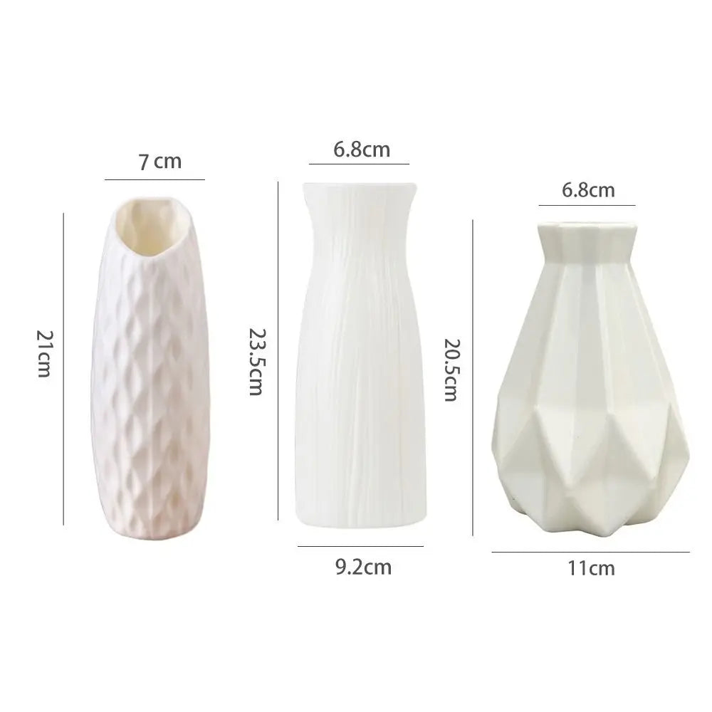 Home Decor Plastic Plastic Vases Imitation Ceramic Flower Arrangement Flower Pot Decoration Desktop Ornament Living Room