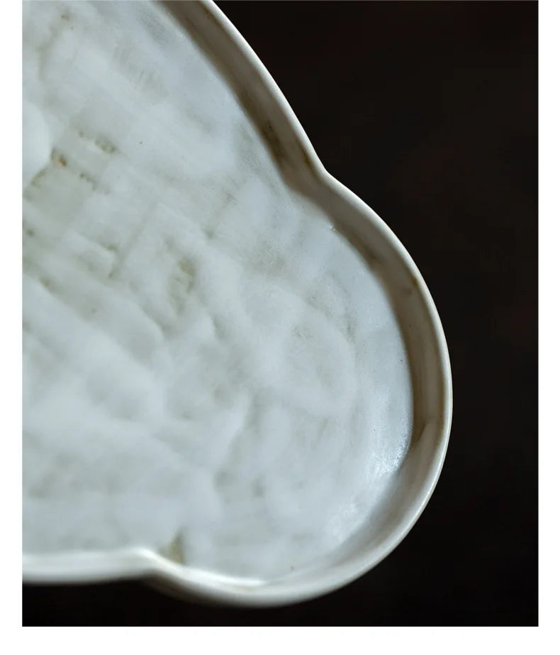 Creative Dry Brew Tray Ceramic Tea Tray Powder Introduction Oval Retro Home Use