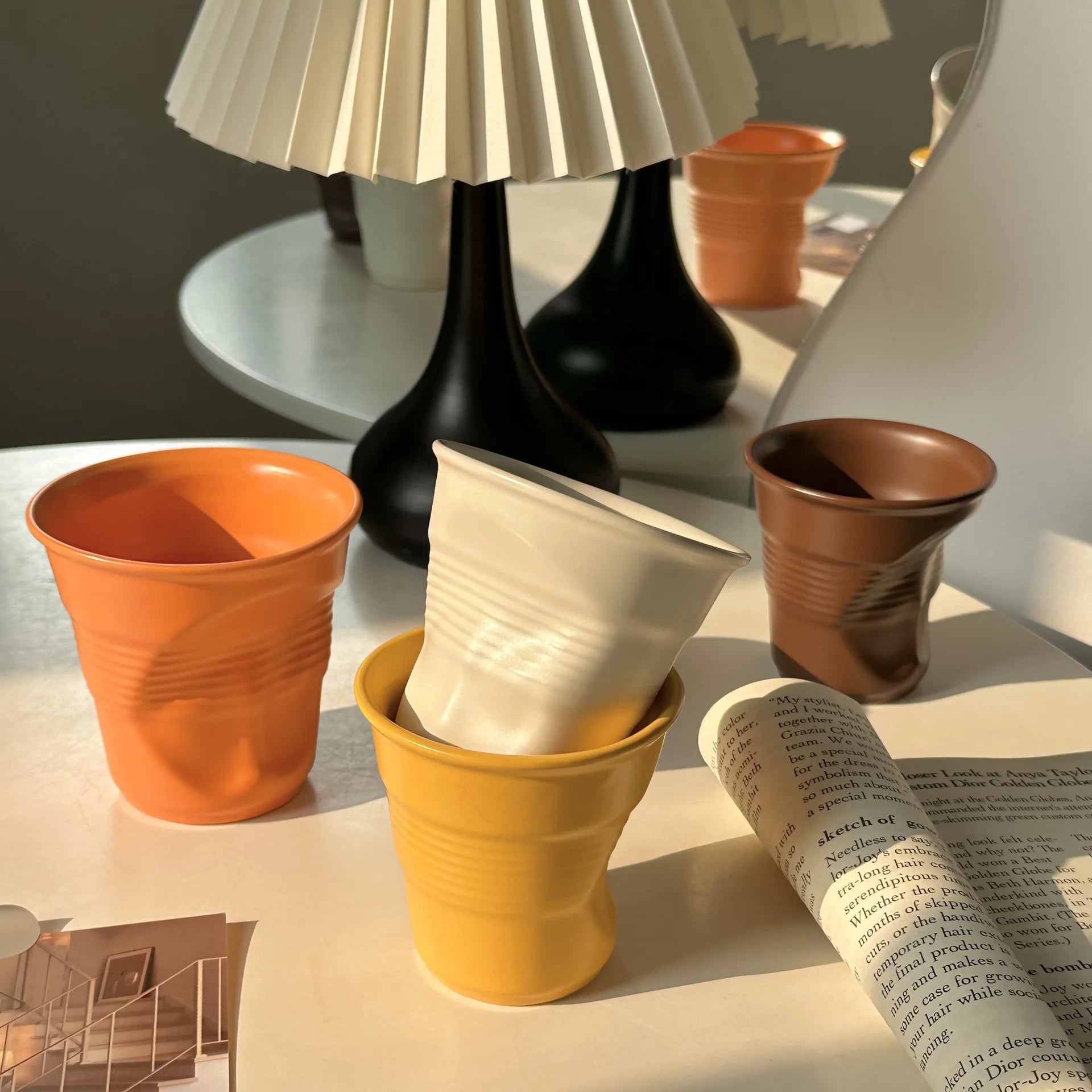 Ceramic Irregular Coffee Cup，200/400ml Pure Color Coffee Mug  Milk Mug Tea Drinks Water Cup，Home Office Tumbler Mugs