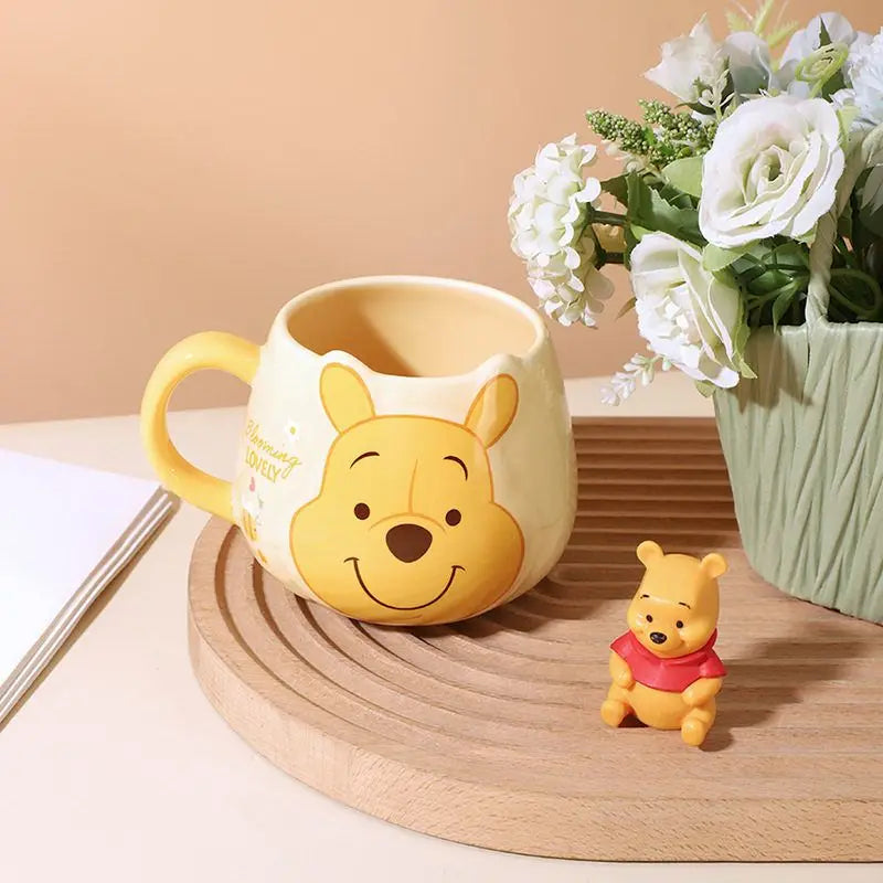 Hot Disney Mickey Mouse Minnie Coffee Mugs Cute Cartoon Donald Milk Mugs Creative Mugs Handle Kids Water Cup With Handgrip 450ml