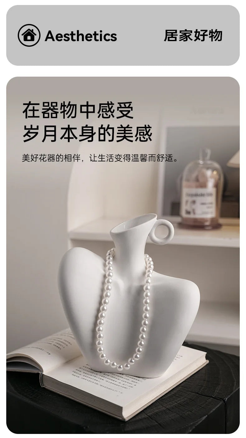 New Creative Human Vase Living Room Flower Arrangement Container Ceramic  Flower Pot Decoration Home Decoration Accessories