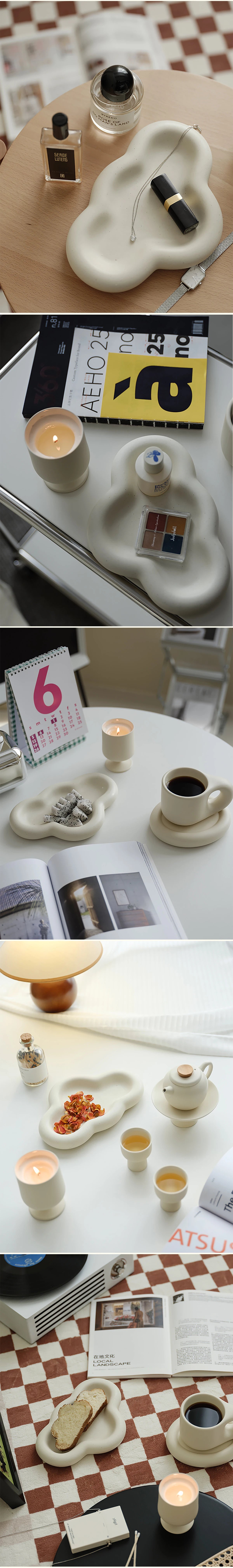 Cloud Chubby Dessert Plate, Ceramic Decorative/Dinner/Fruit/Dessert/Jewelry Tray, Suitable for Wedding/Birthday/Party