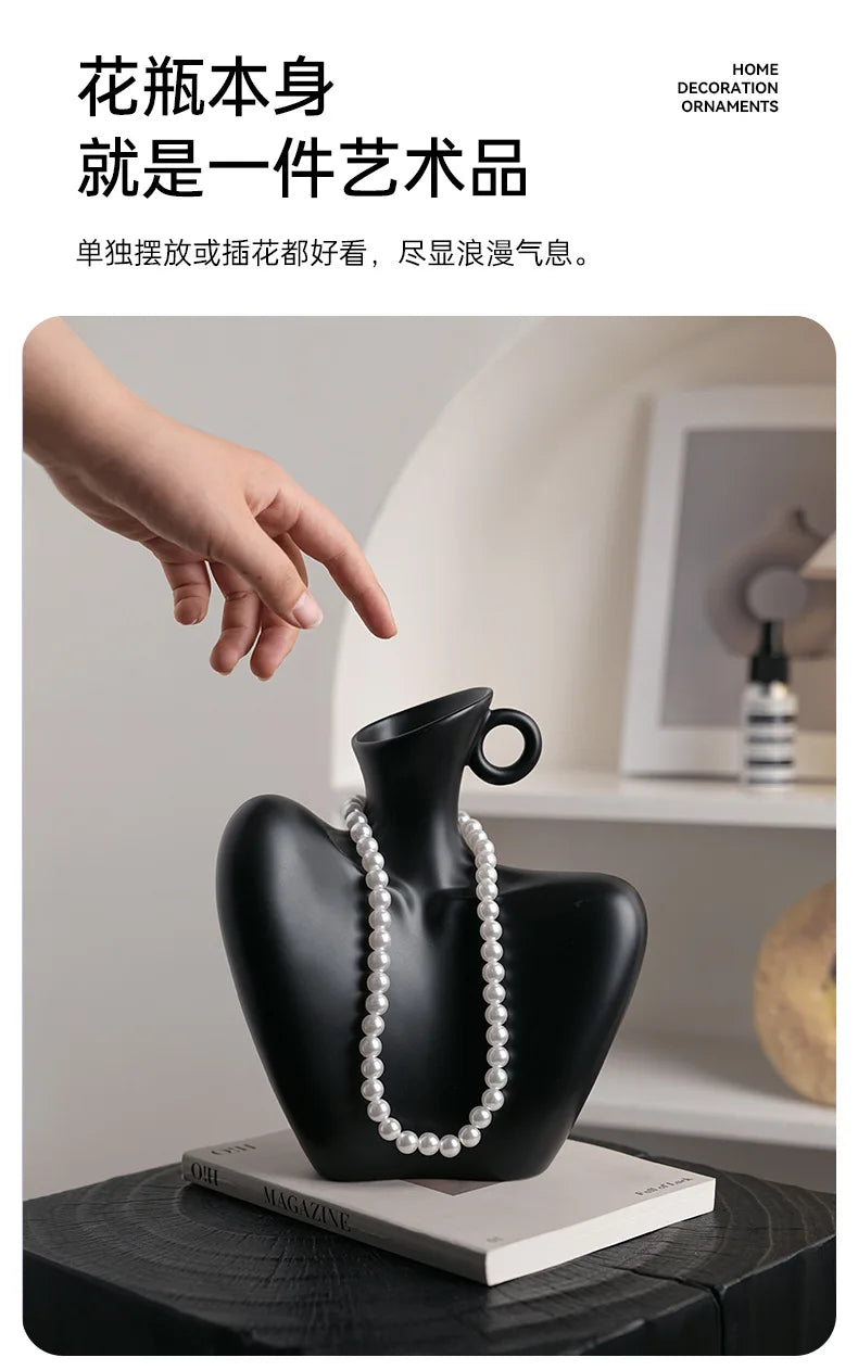 New Creative Human Vase Living Room Flower Arrangement Container Ceramic  Flower Pot Decoration Home Decoration Accessories