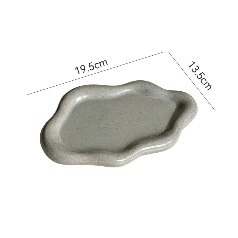 INS Style Cloud Shape Ceramic Plate Exquisite Ornaments Jewelry Dish for Women Jewelry Tray Trinket Tray Dish for Birthday Gifts