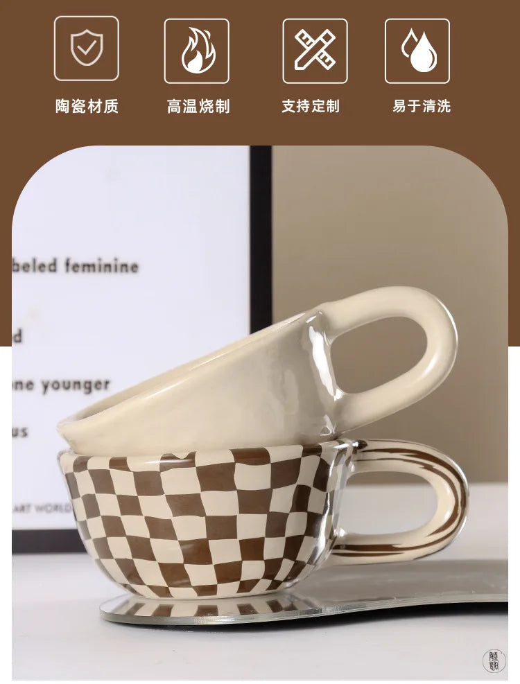 1pc Ceramic Mugs Coffee Cups Irregular Flower Milk Tea Cup ins korean style Oatmeal Breakfast Mug Drinkware Kitchen