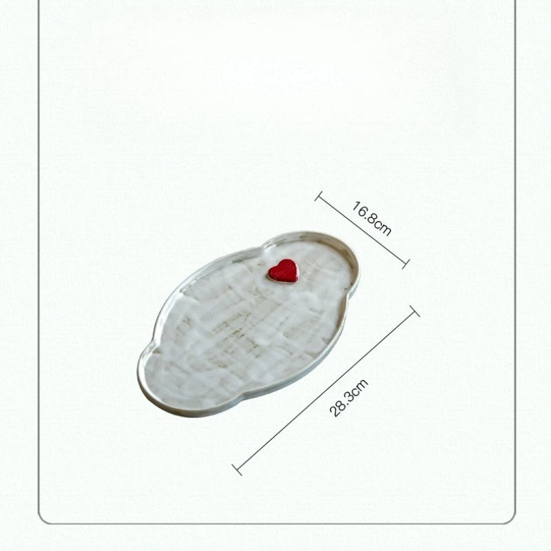 Creative Dry Brew Tray Ceramic Tea Tray Powder Introduction Oval Retro Home Use