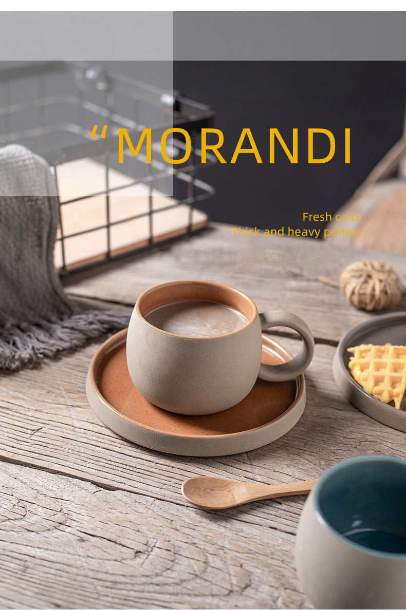 Ceramic Mug set In Japanese Retro Style Minimalist Afternoon Tea Cup Coffee Cup Dessert Mug Valentine's Day Gift cup