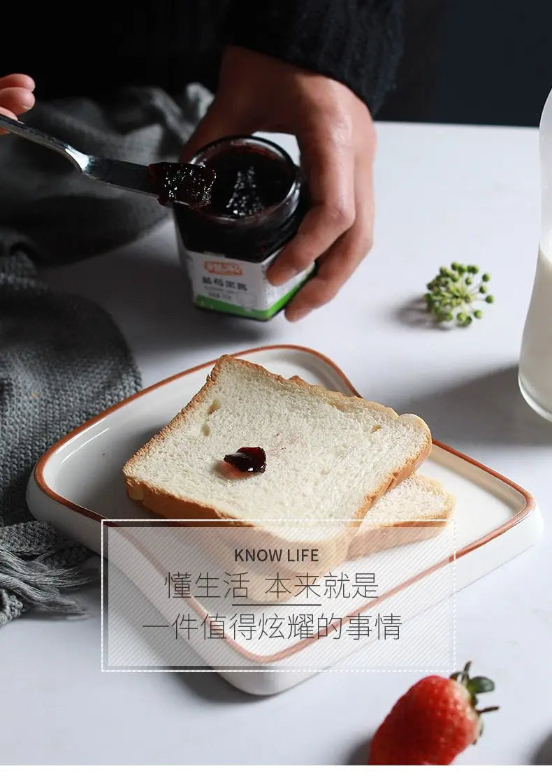 Breakfast bread plate, ceramic creative plate, steak plate, dessert plate