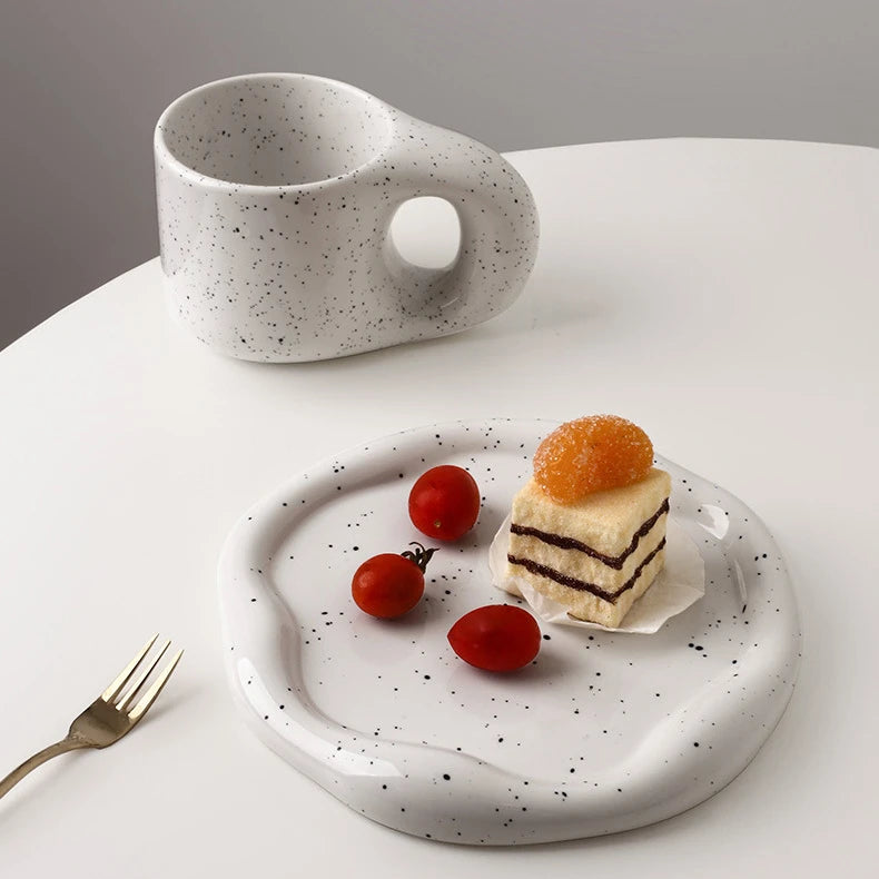 Creative Home Light Luxury Decoration Tray Ceramic Storage Tray Fruit Snack Tray Coffee Table Jewelry Tray Ins Decoration